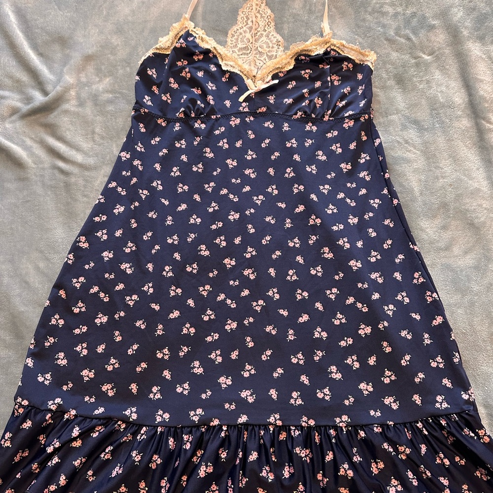 Floral Lace-Trimmed Nightgown